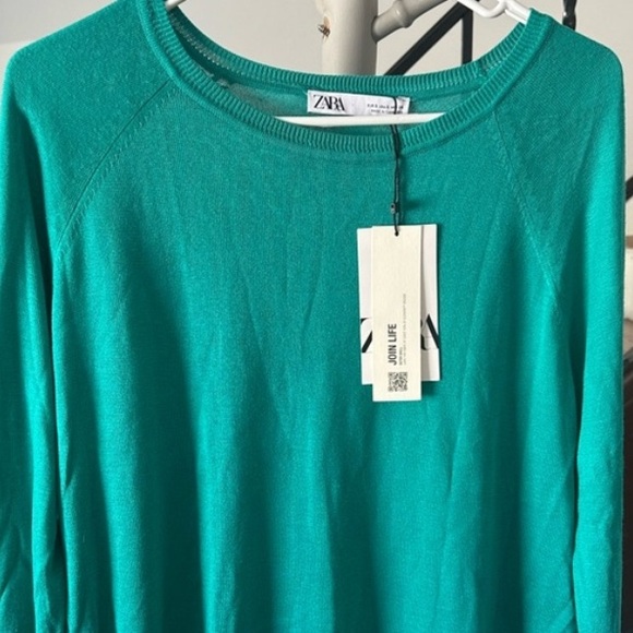 Zara Vibrant Teal Long Sleeve Top - Picture 2 of 4
